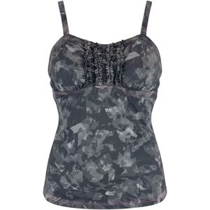 Girls With Guns Brand GWG Tankini Top Ebony Camo Pink Ruffle Swimwear Medium NWT
